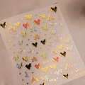 3D gold-stamped heart nail stickers M-437 with colorful star and love patterns - 3D Heart Love Letter Style (M-437)