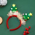 Christmas tree headband with sequins and star for festive holiday party accessories - Dark Green Style