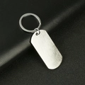 Blank rectangular stainless steel dog tag pendant with brushed silver finish on leather - 304 Military Tag 5.5*2.7cm