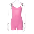 Eleganter rosa Jumpsuit mit schmalen Trägern und rückenfreiem Design für Damen - S / Rosa