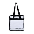Transparente Strandtasche aus PVC mit schwarzen Nylonriemen und wasserdichtem Design - Schwarz