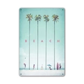 Vintage beach metal tin sign with palm trees and retro Visit Beach illustration - 11540(40) / 20*30cm