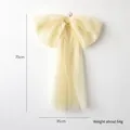 Creamy beige organza Christmas bow hanging decoration 75cm height and 35cm width size - 75cm / Beige