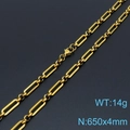 Minimalistische goldene Titanstahl-Gliederkette 650x4mm mit 14g Gewicht für Damen - 65cm / Gold