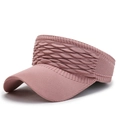 Visera de punto rosa para mujer con tejido texturizado y ala ancha para protección solar - Talla única / Rosa