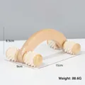 Tragbares Handmassagegerät aus Holz mit vier Noppenrollen 15x9x6.5cm 88.6g - Ovale Lederperle 4-Rad-Massagegerät (15*9*6.5CM)