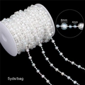 Iridescent acrylic bead chain with 8mm and 4mm round beads for DIY jewelry making - Faceted Ball 8mm/4mm AB Color 5 Yards