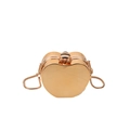 Mini borsa a tracolla a cuore oro lucido con chiusura ad ape e catena dorata - Forma di Cuore