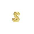 Balloon style letter S pendant in 18k gold plated brass with a polished mirror finish - Gold Letter S Pendant