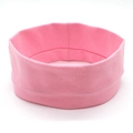 Detailed texture of pink elastic knit yoga headband with seamless stitching for fitness - Light Pink