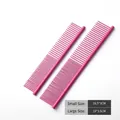 Pink metal pet grooming comb set for dogs and cats including small and large sizes - Paint Pink