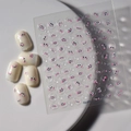 Detailed 5D embossed nail stickers featuring cute cartoon blushing face expressions - Funny Expression Style (CO-068)