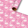 Pink gift wrapping paper with sleepy princess swan patterns and golden crowns - Swan