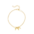 Cavigliera doppia dorata con piccoli ciondoli a forma di delfino e chiusura a moschettone - Stile Pendente Delfino (9292) / Delfino Oro KC