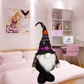Halloween Gnom Plüschtier mit Happy Halloween Kürbishut für Schlafzimmer Dekoration - 35cm (Mit Licht)