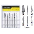 Detail of 6-piece diamond nail drill bit set 03 with a transparent storage case - 6 Slots Nail Drill Bit Set 03