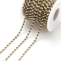 Golden chain roll with alternating black rhinestones and white pearls for DIY jewelry - 2.5mm Black
