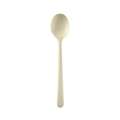 Beige heat-resistant silicone ladle spoon with a seamless matte finish for toddlers - Small Spoon / White