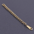 5cm gold stainless steel extension chain for necklace with S.STEEL engraved tag - S1652 Rectangular Tag / Gold