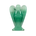 Handcrafted green natural crystal angel figurine with a polished translucent finish - 1.5 Inch / Green Aventurine