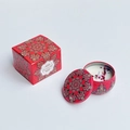 Red mandala soy wax candle with dried flowers and matching gift box set - 6cm X 4cm Bubble Wrap Packaging No Color Box. / Coconut Milk Aroma