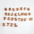 Roségoldene Alphabet-Perlen A-Z und &-Symbol für DIY Halsketten und Armbandanhänger - Nummer 3 / Roségold