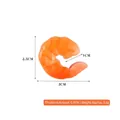 Realistisches orangefarbenes PVC Garnelen-Schlüsselanhänger Modell mit detaillierter Textur - Kleines gelbes Garnelenfleisch - Ohne Schnalle