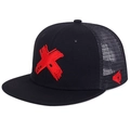 Black Mesh Hat with Red X