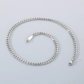 Collana a catena cubana in acciaio inossidabile argento con ciondolo rettangolare - Argento