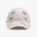 Distressed light beige baseball cap with vintage worn-out details and black accents - Off White