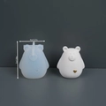 Bow bear silicone mold and finished white resin bear with golden heart detail - Bear with Heart