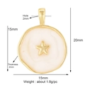 Ciondolo a stella in smalto bianco e oro con dettagli su dimensioni e peso totale - Pentagramma / Bianco Sporco