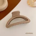 Matte milk tea large hair claw clip 9cm elegant shark hair accessory for thick hair - Deep Coffee Semi-circle
