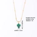 Gouden kralenketting met groene malachiet stenen kruishanger voor koppels - Groen Geaderd Kruis
