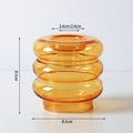 Amber minimalist dual-use glass vase and candle holder with dimensions 8.5x8.5 cm - Orange