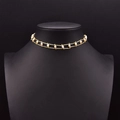 Dubbellaagse gouden choker halsketting met verfijnde natuurlijke zoetwaterparels - Tweelaagse Setstijl