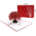 Carte de voeux 3D faite main avec érable rouge et découpe au laser, format 20x15cm - Érable rouge