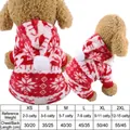 Christmas reindeer pet hoodie in red and white fleece with detailed sizing chart - XS / Four-legged Horizontal Red Deer