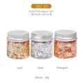Dreifarbiges Metallfolien-Set mit Gold- Silber- und Roségoldflocken in Glasdosen - Nagel Zerkleinertes Folien Set XB03 (Ca. 10g/Flasche)