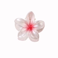 Pink and white gradient plumeria hair claw clip with pearlescent resin flower petals - 4cm / Pearl Red