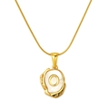 Collier en acier inoxydable plaqué or 18 carats avec pendentif lettre O en nacre - Lettre O (S-P035-O)
