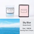 Sky blue scented soy candle in frosted glass with ocean fragrance and gift box - Light Blue (Blue Sky)