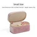 Pink velvet mini travel jewelry box with zipper closure for rings and earrings - 8.5*4.5*4.5cm / Small Pink (Velvet)