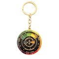 Golden color wheel keychain with spinning enamel dial for professional color theory - Color Theory Keychain / Color Matcher Keychain - Black
