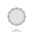 Set de table rond vintage en silicone gris avec relief dentelle, taille moyenne 165mm - Moyen / 16.5cm de Diamètre / Gris fumé