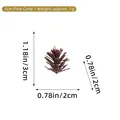 Détail d'une pomme de pin artificielle de 3cm avec dimensions pour bricolage de Noël - Fleur de pin 3CM