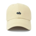 Klassieke beige katoenen honkbalpet met blauw borduursel en een gebogen klep - Verstelbaar / Broken Wit