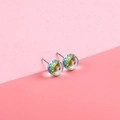 Elegant S925 silver stud earrings featuring faceted rainbow crystal balls in gradient hues - 8mm / 8mm Aurora White Crystal Studs