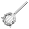 Silver stainless steel Hawthorne cocktail strainer with spiral spring for home bar use - Tube Handle Vertical Stripe Strainer
