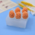 Silikonform mit 5 Aussparungen für realistische Himbeeren mit orangefarbenen Beeren - 5-Loch Himbeer-Design